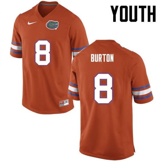 Youth Florida Gators #8 Trey Burton NCAA Nike Orange Authentic Stitched College Football Jersey YIW3562SM